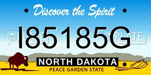 I85185G North Dakota License Plate