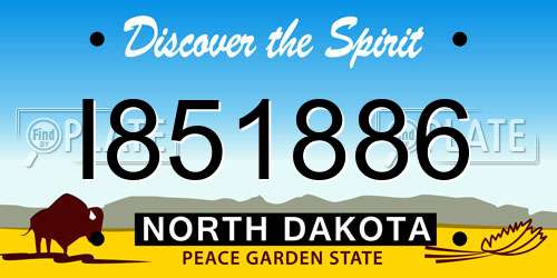 I851886 North Dakota License Plate