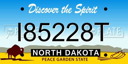 I85228T North Dakota License Plate