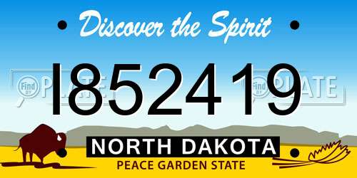 I852419 North Dakota License Plate