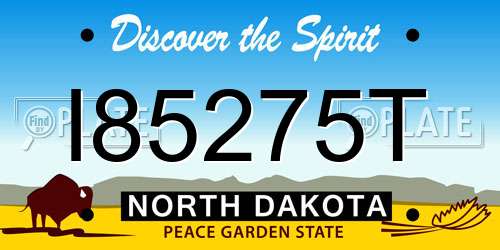 I85275T North Dakota License Plate