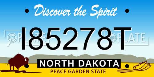 I85278T North Dakota License Plate