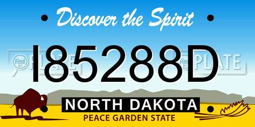 I85288D North Dakota License Plate