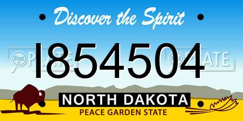 I854504 North Dakota License Plate