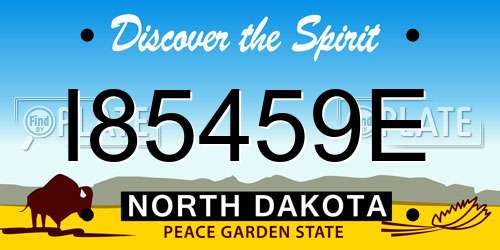 I85459E North Dakota License Plate