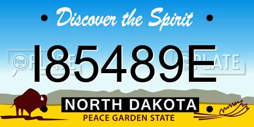 I85489E North Dakota License Plate