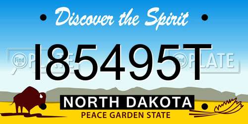 I85495T North Dakota License Plate