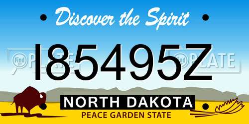 I85495Z North Dakota License Plate