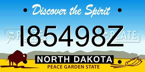 I85498Z North Dakota License Plate