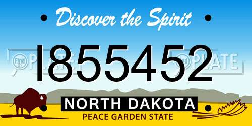 I855452 North Dakota License Plate