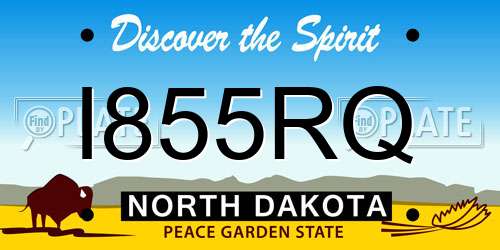 I855RQ North Dakota License Plate