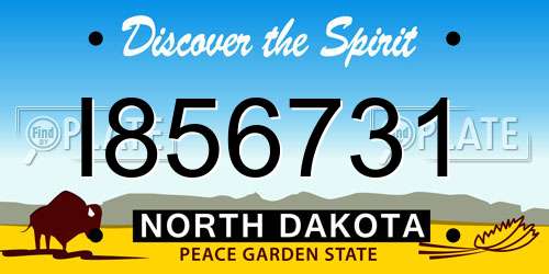 I856731 North Dakota License Plate