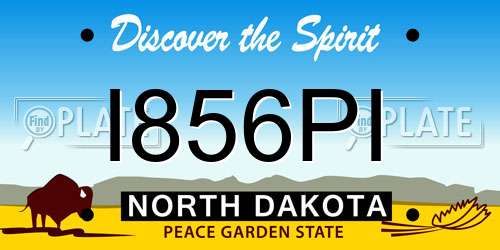 I856PI North Dakota License Plate