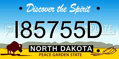 I85755D North Dakota License Plate