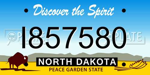 I857580 North Dakota License Plate