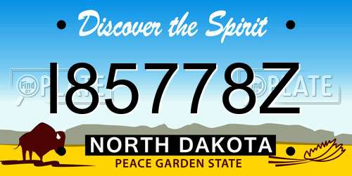 I85778Z North Dakota License Plate