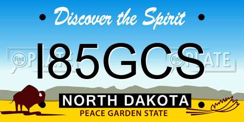 I85GCS North Dakota License Plate