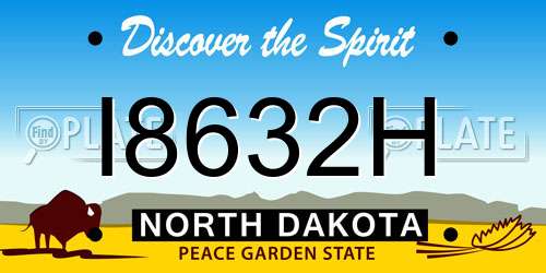 I8632H North Dakota License Plate