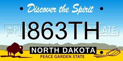 I863TH North Dakota License Plate