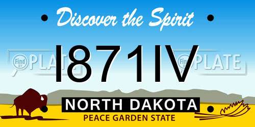 I871IV North Dakota License Plate