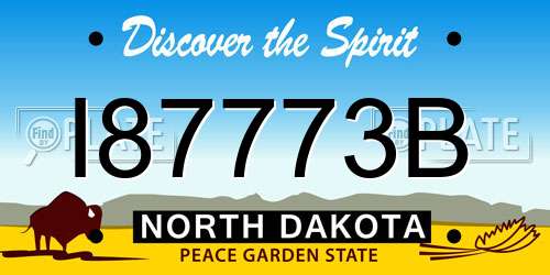 I87773B North Dakota License Plate
