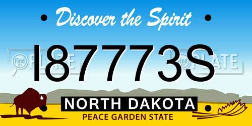 I87773S North Dakota License Plate