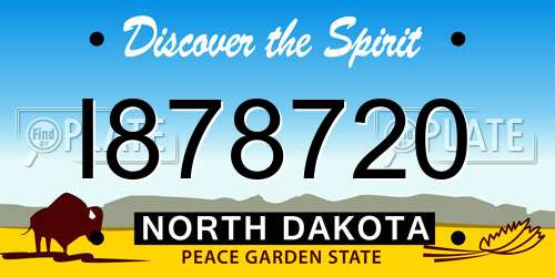 I878720 North Dakota License Plate