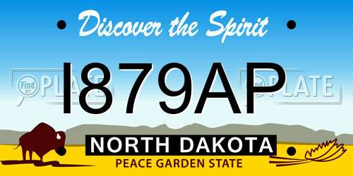 I879AP North Dakota License Plate