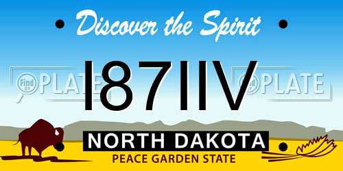 I87IIV North Dakota License Plate