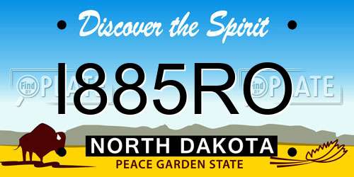 I885RO North Dakota License Plate