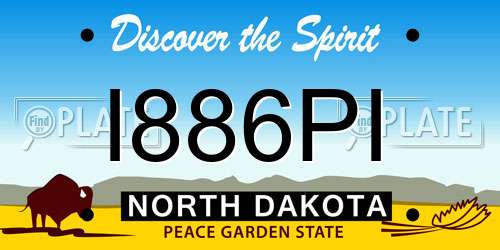 I886PI North Dakota License Plate