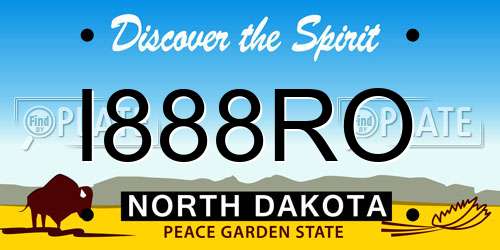 I888RO North Dakota License Plate
