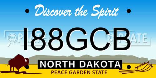 I88GCB North Dakota License Plate