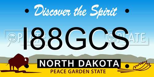I88GCS North Dakota License Plate