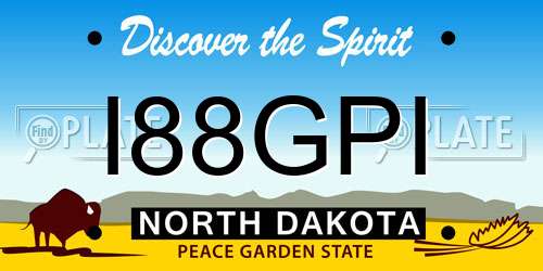I88GPI North Dakota License Plate