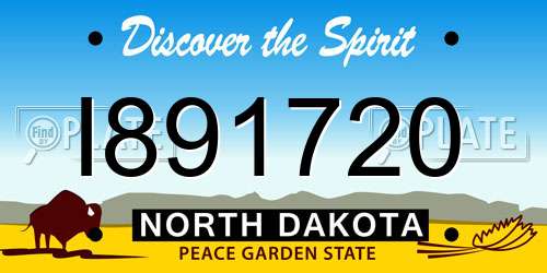 I891720 North Dakota License Plate