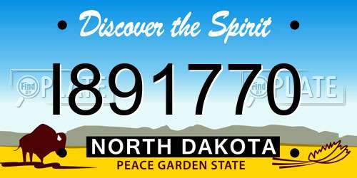 I891770 North Dakota License Plate