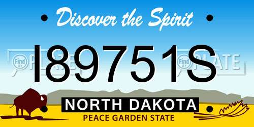 I89751S North Dakota License Plate