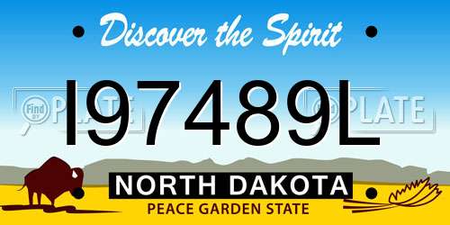 I97489L North Dakota License Plate