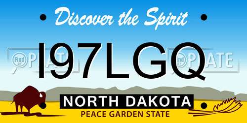 I97LGQ North Dakota License Plate