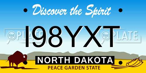 I98YXT North Dakota License Plate