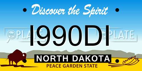 I990DI North Dakota License Plate