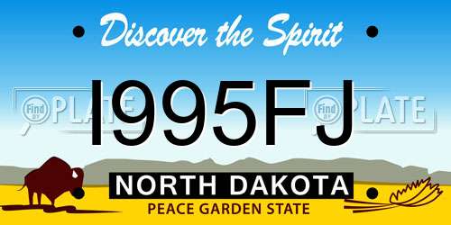 I995FJ North Dakota License Plate