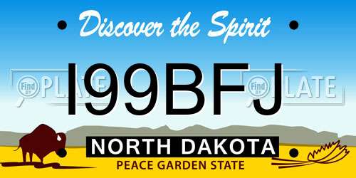 I99BFJ North Dakota License Plate