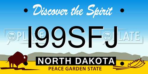 I99SFJ North Dakota License Plate