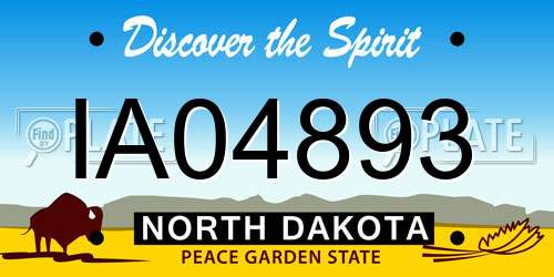 IA04893 North Dakota License Plate