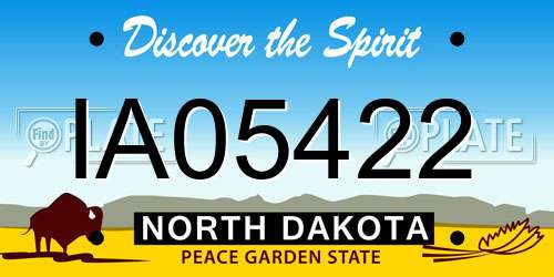 IA05422 North Dakota License Plate