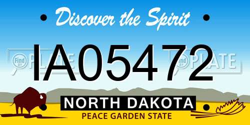 IA05472 North Dakota License Plate