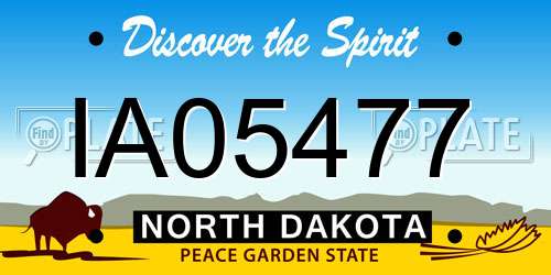 IA05477 North Dakota License Plate