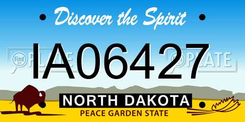 IA06427 North Dakota License Plate